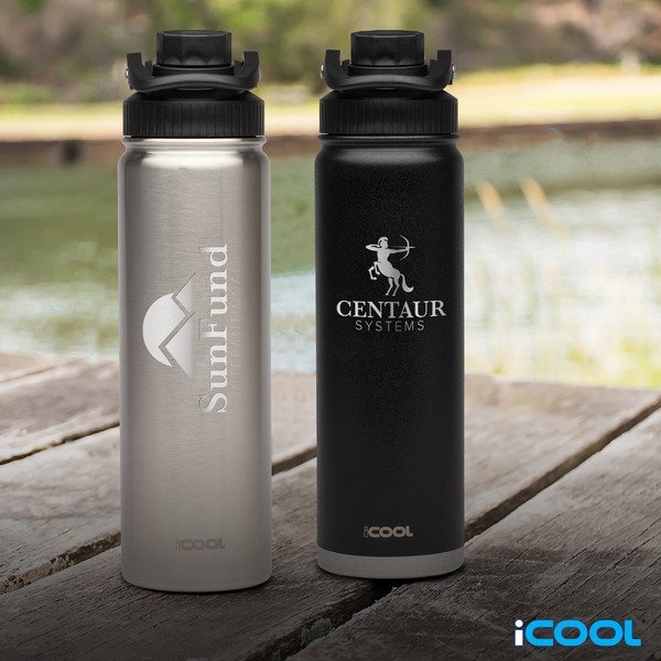 iCOOL® Durango Double Wall Stainless Steel Water Bottle, 24oz.