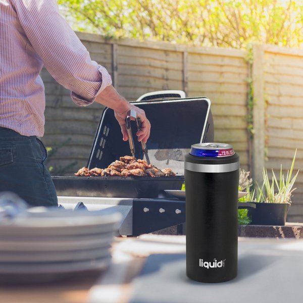 Liquid Fusion® Double Wall Stainless Steel Skinny Can Cooler, 12oz.