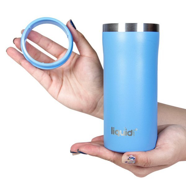 Liquid Fusion® Double Wall Stainless Steel Skinny Can Cooler, 12oz.