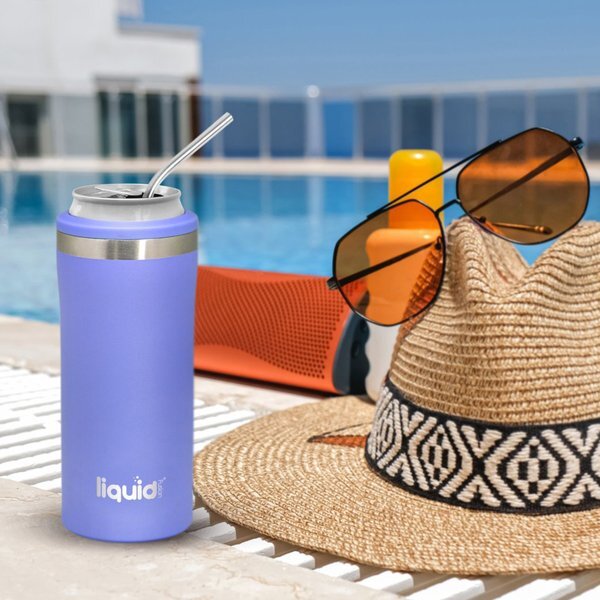 Liquid Fusion® Double Wall Stainless Steel Skinny Can Cooler, 12oz.