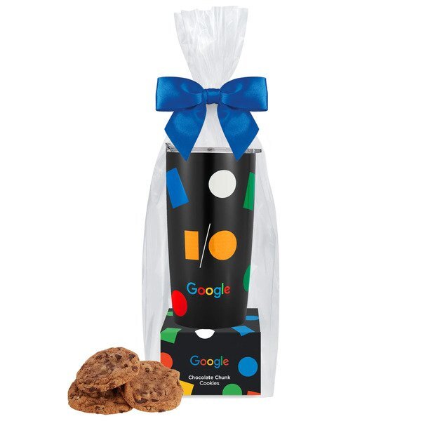 Gourmet Chocolate Chunk Cookie Box & Straight Tumbler Gift Set