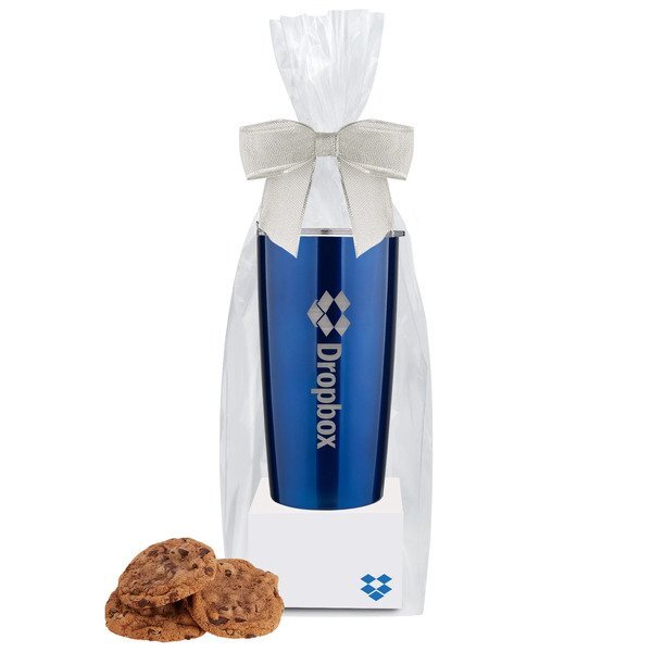 Gourmet Chocolate Chunk Cookie Box & Straight Tumbler Gift Set