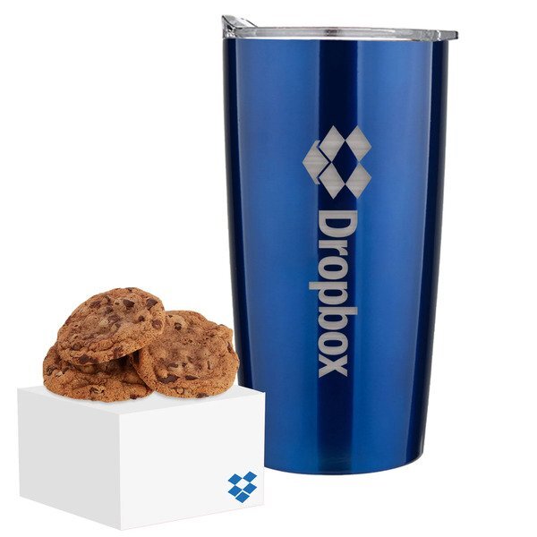 Gourmet Chocolate Chunk Cookie Box & Straight Tumbler Gift Set
