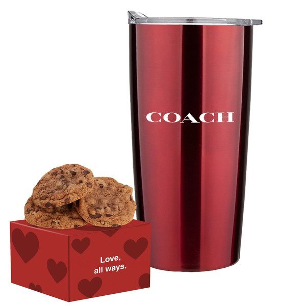 Gourmet Chocolate Chunk Cookie Box & Straight Tumbler Gift Set