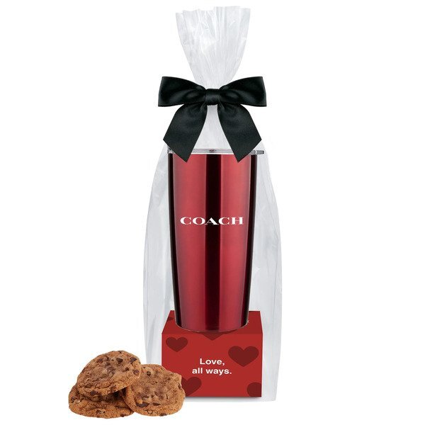 Gourmet Chocolate Chunk Cookie Box & Straight Tumbler Gift Set