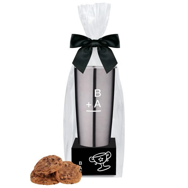 Gourmet Chocolate Chunk Cookie Box & Straight Tumbler Gift Set