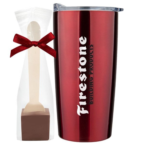 Milk Chocolate Hot Chocolate Spoon & Straight Tumbler Gift Set