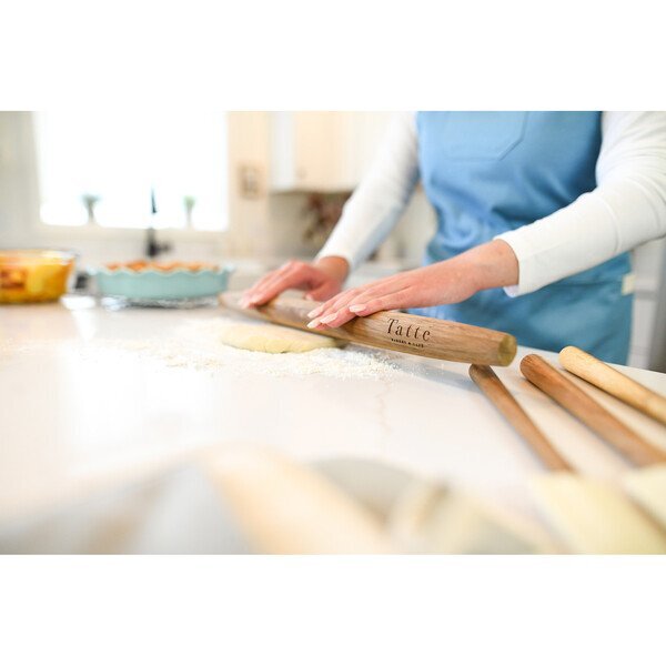 La Cuisine Acacia Wood French Rolling Pin w/ Storage Pouch