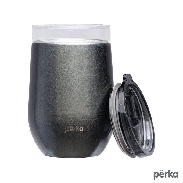 Perka® Taylor Double Wall Stainless Steel Wine Mug, 12oz.
