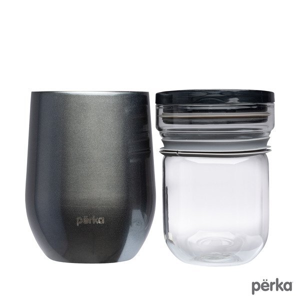 Perka® Taylor Double Wall Stainless Steel Wine Mug, 12oz.