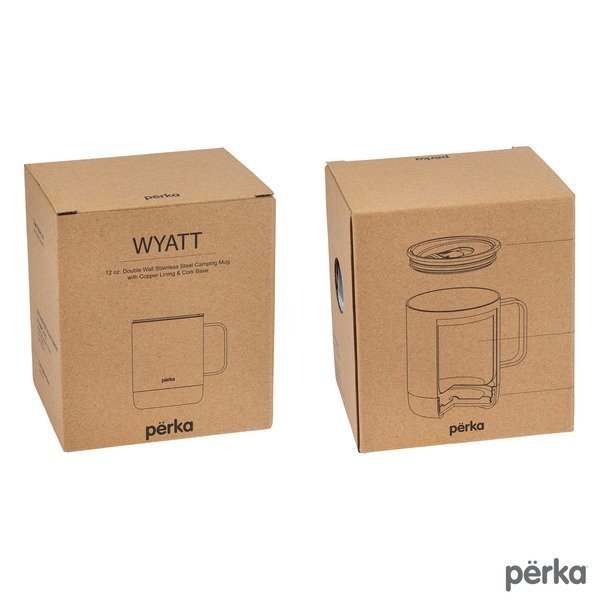 Perka® Wyatt Double Wall Stainless Steel Camping Mug, 12oz.