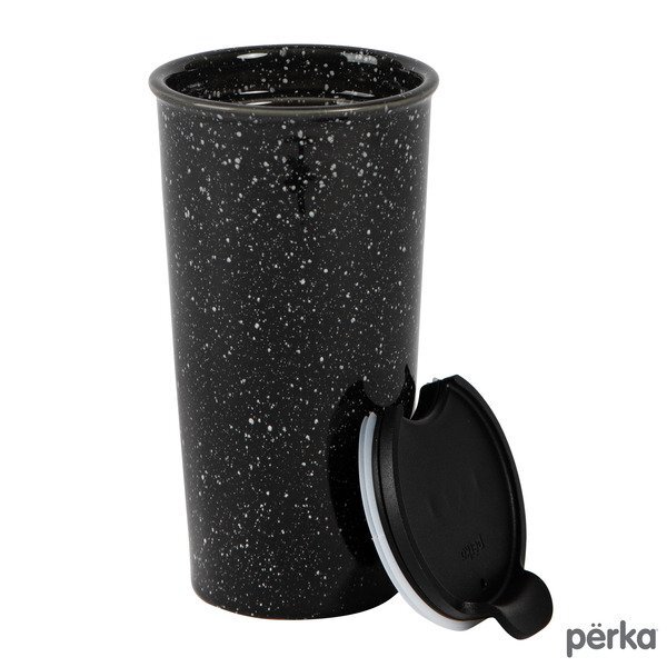 Perka® Salento Double Wall Ceramic Tumbler, 14oz.