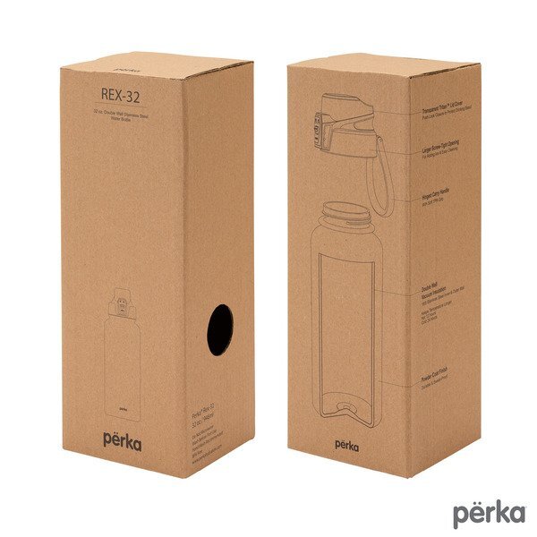 Perka® Rex Double Wall Stainless Steel Water Bottle, 32oz.