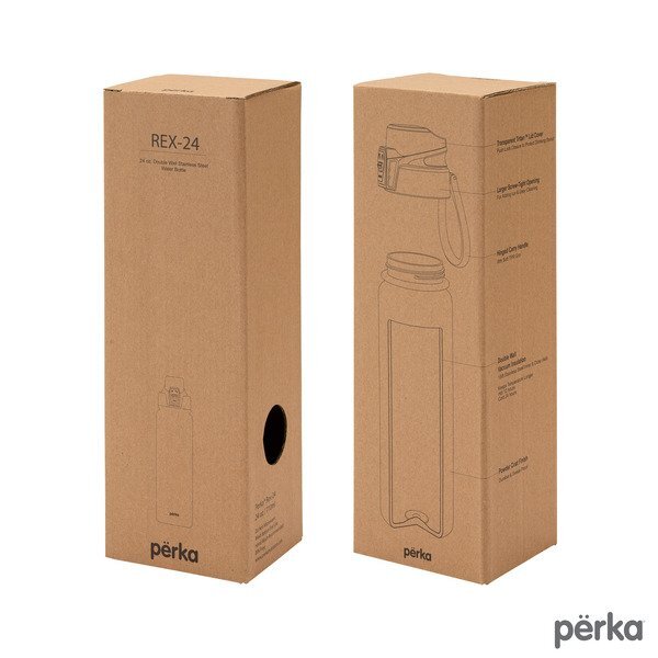 Perka® Rex Double Wall Stainless Steel Water Bottle, 24oz.