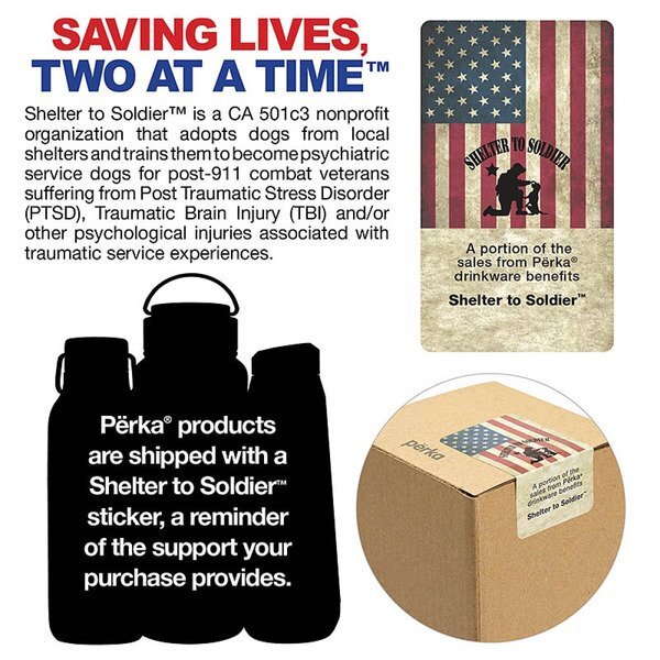 Perka® Rex Double Wall Stainless Steel Water Bottle, 24oz.