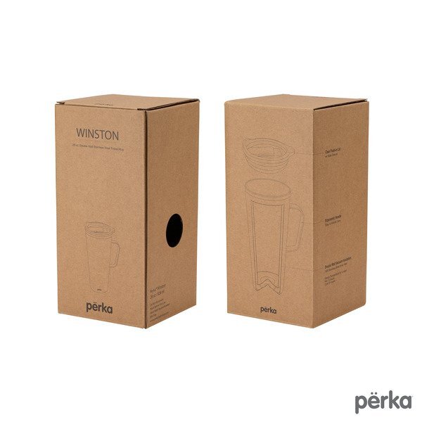 Perka® Winston Double Wall Stainless Steel Travel Mug, 28oz.