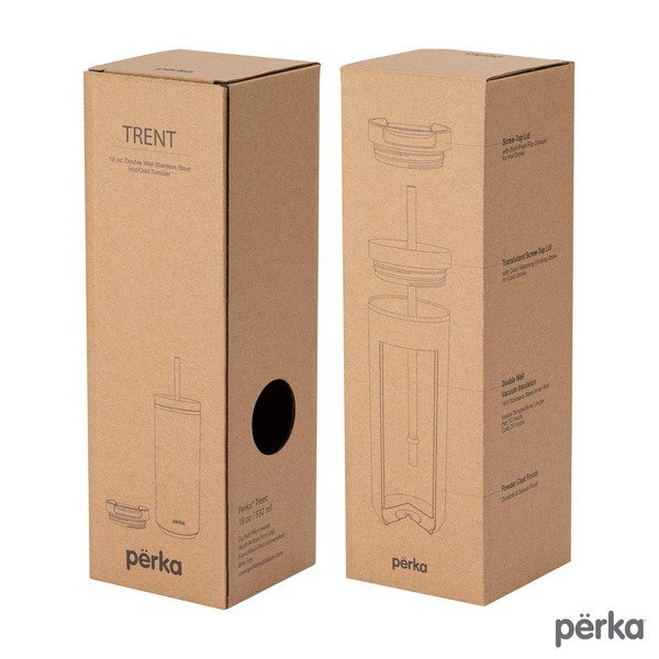 Perka® Trent Double Wall Stainless Steel Hot/Cold Tumbler, 18oz.