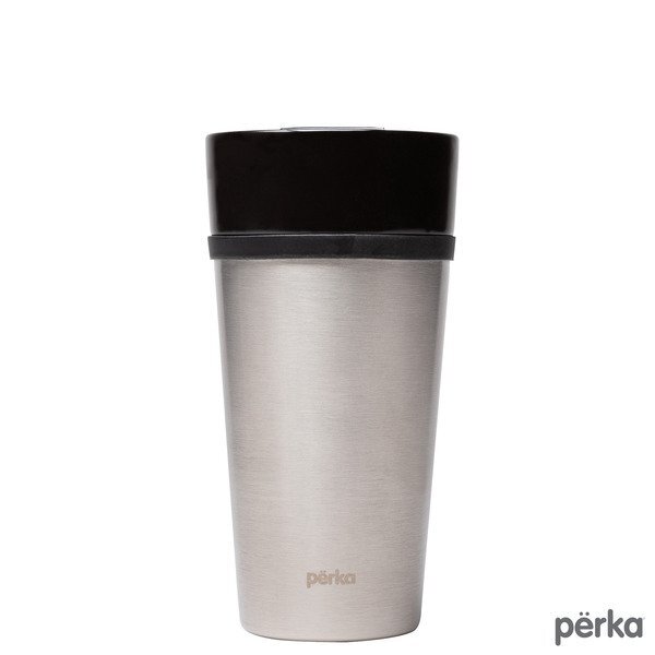 Perka® Linden Double Wall Ceramic & Stainless Steel Tumbler, 14oz.