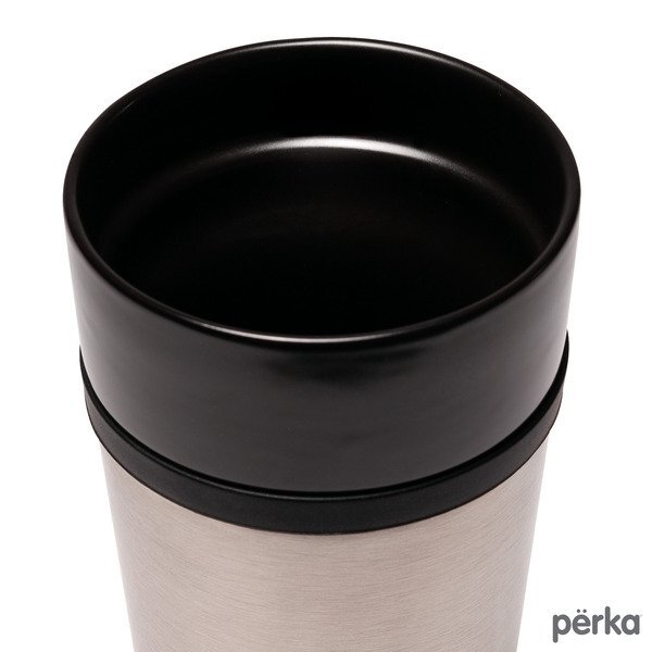 Perka® Linden Double Wall Ceramic & Stainless Steel Tumbler, 14oz.