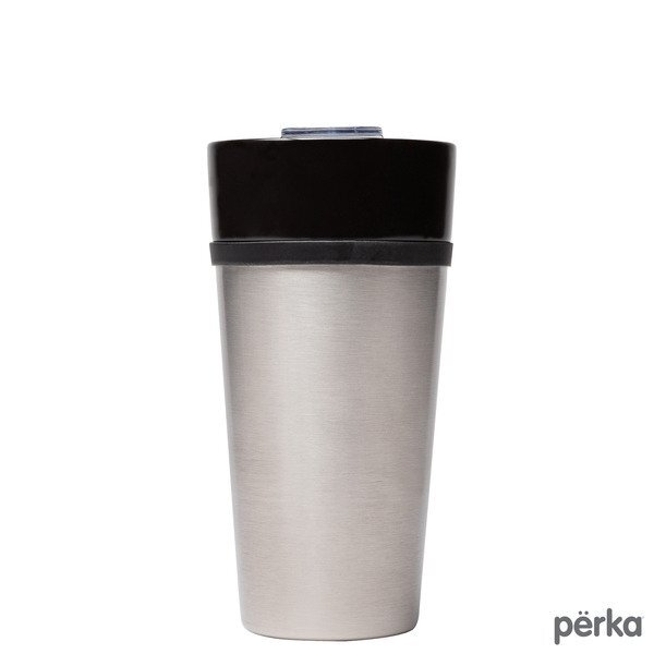Perka® Linden Double Wall Ceramic & Stainless Steel Tumbler, 14oz.