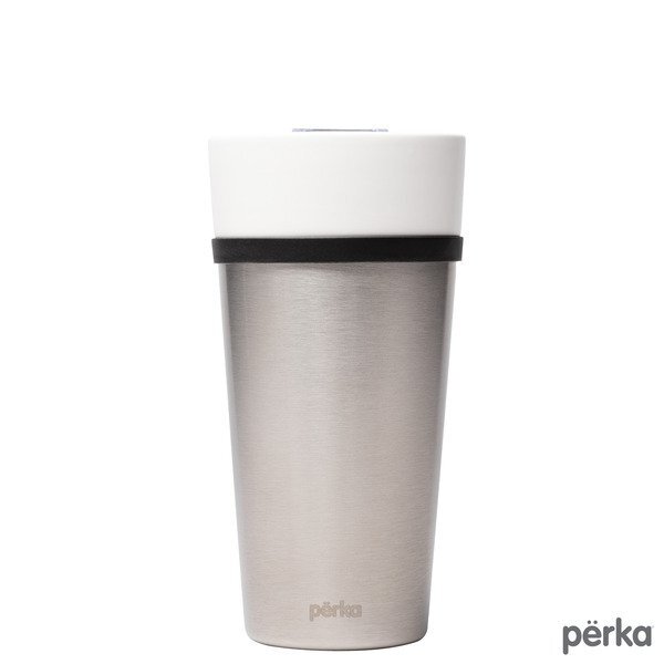 Perka® Linden Double Wall Ceramic & Stainless Steel Tumbler, 14oz.