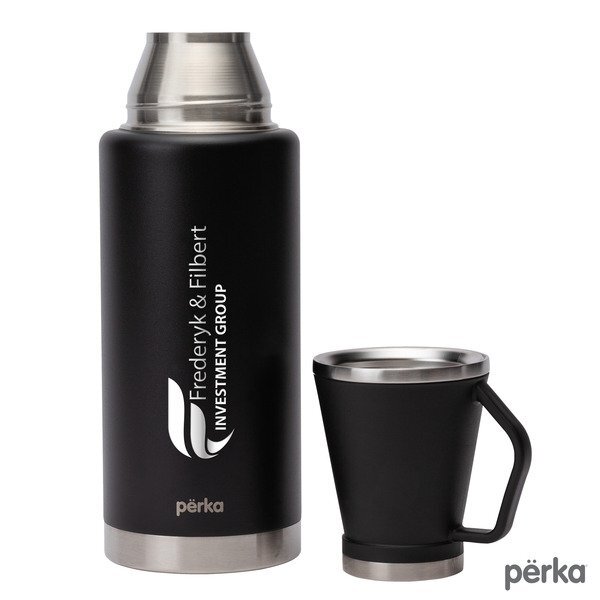 Perka® Rover Double Wall Stainless Steel Growler w/ Cup, 51oz.