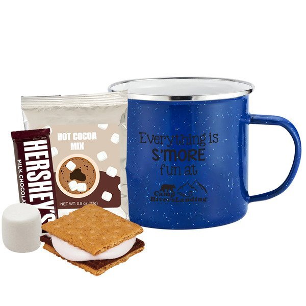 Deluxe Cocoa, S'mores & Speckled Camping Mug Gift Set