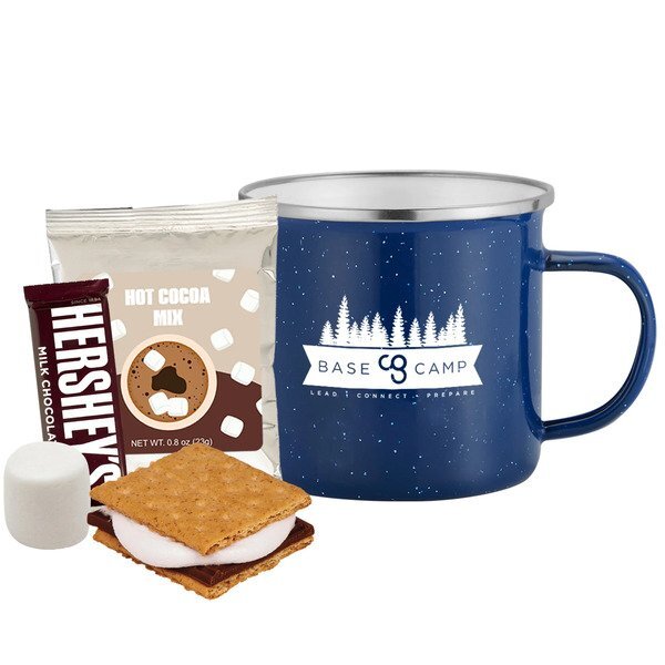 Deluxe Cocoa, S'mores & Speckled Camping Mug Gift Set