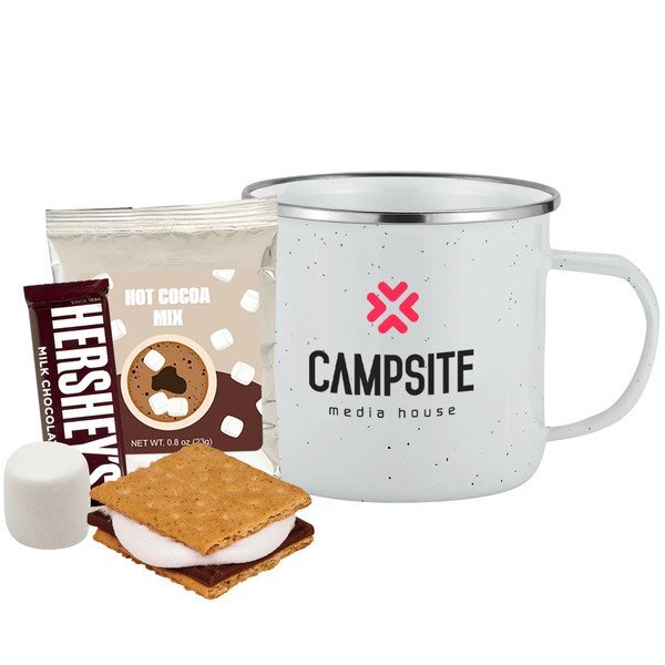 Deluxe Cocoa, S'mores & Speckled Camping Mug Gift Set