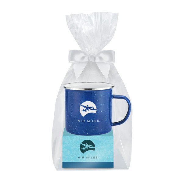 Gourmet Chocolate Chunk Cookie Box & Speckled Camping Mug Gift Set