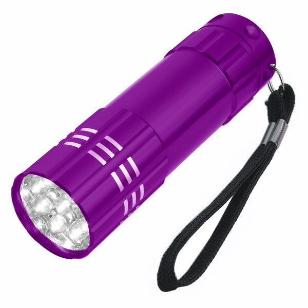 Aluminum 9 LED Flashlight with Strap
