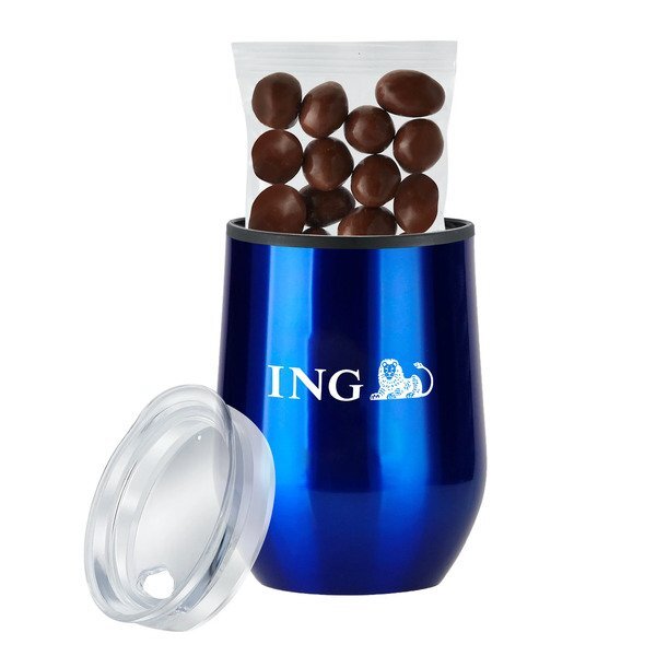 Milk Chocolate Almonds & Stemless Wine Tumbler Gift Set