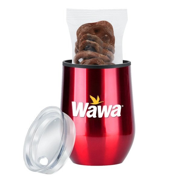 Milk Chocolate Covered Pretzels & Stemless Wine Tumbler Gift Set