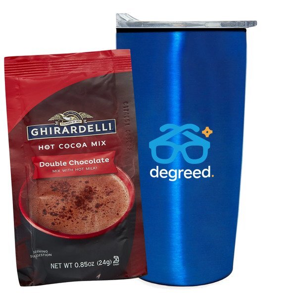 Ghirardelli® Hot Chocolate & Straight Tumbler w/ Plastic Liner Gift Set