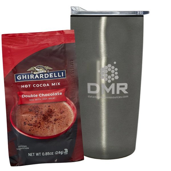 Ghirardelli® Hot Chocolate & Straight Tumbler w/ Plastic Liner Gift Set