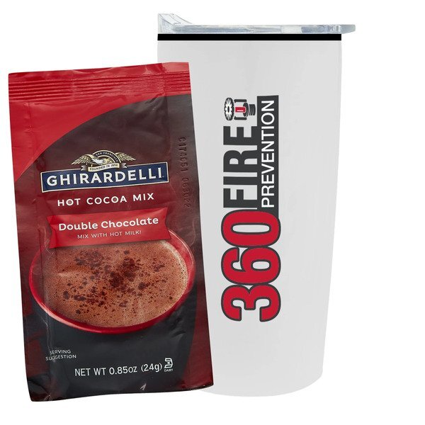 Ghirardelli® Hot Chocolate & Straight Tumbler w/ Plastic Liner Gift Set