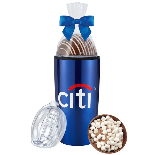 Classic Milk Hot Chocolate Bomb & Straight Tumbler w/ Plastic Liner Gift Set