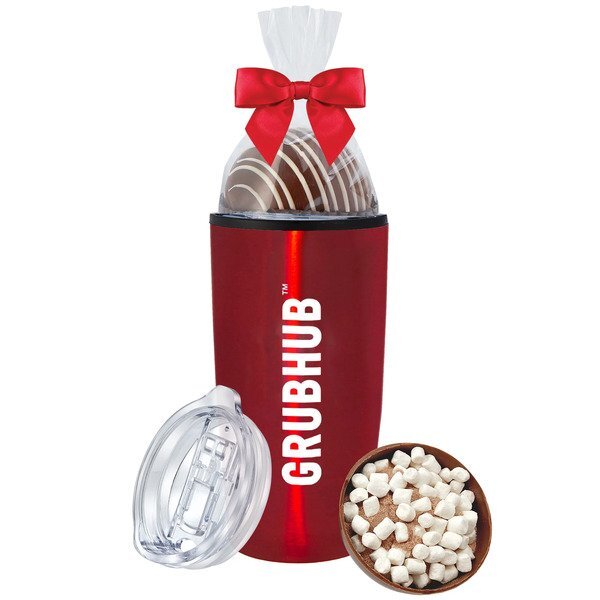Classic Milk Hot Chocolate Bomb & Straight Tumbler w/ Plastic Liner Gift Set