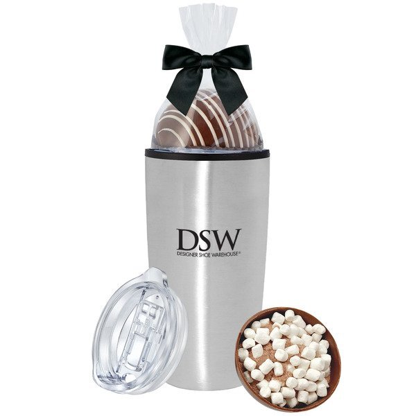 Classic Milk Hot Chocolate Bomb & Straight Tumbler w/ Plastic Liner Gift Set