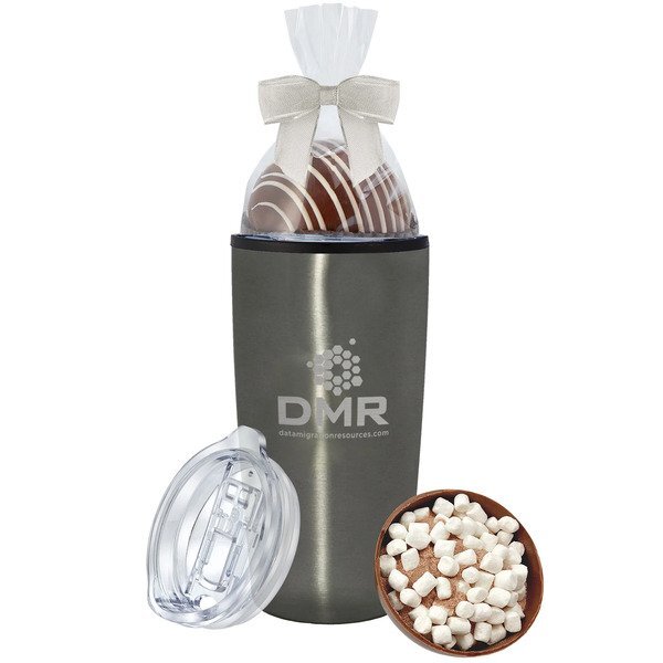 Classic Milk Hot Chocolate Bomb & Straight Tumbler w/ Plastic Liner Gift Set