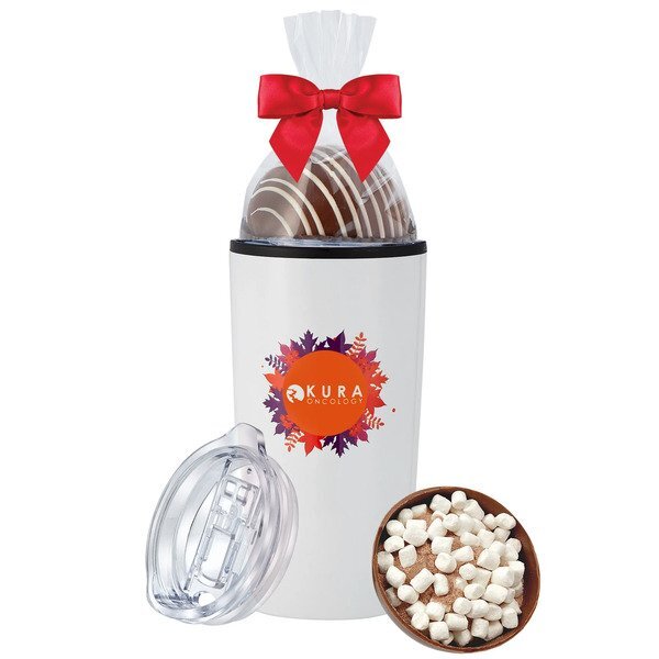 Classic Milk Hot Chocolate Bomb & Straight Tumbler w/ Plastic Liner Gift Set