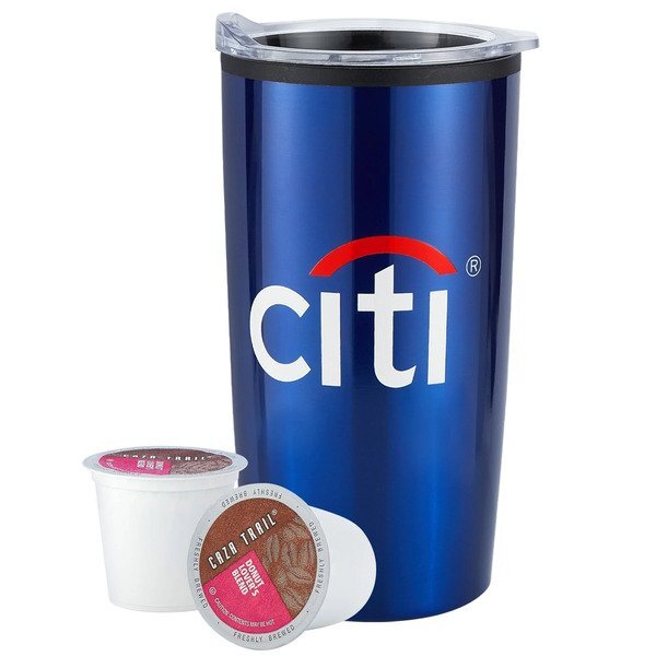 Coffee Pods & Straight Tumbler w/ Plastic Liner Gift Set