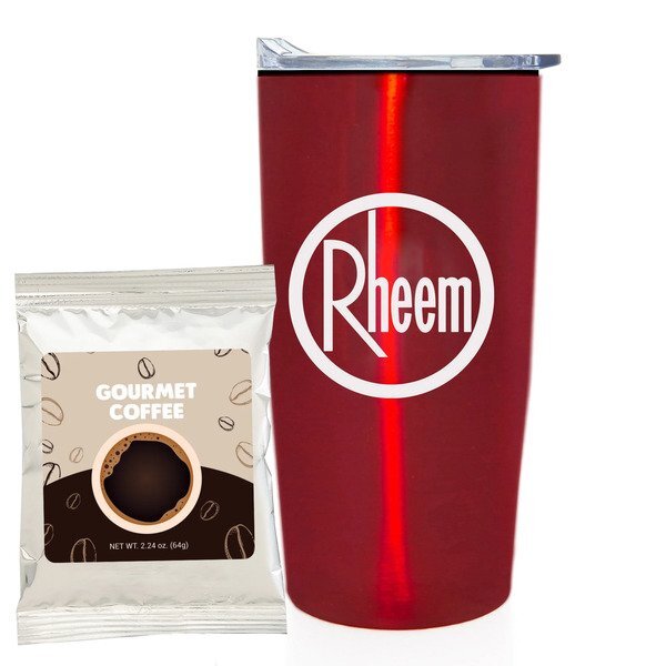 Gourmet Coffee Packet & Straight Tumbler w/ Plastic Liner Gift Set