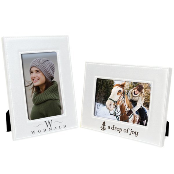 Leatherette Stitched Photo Frame, 4" x 6"