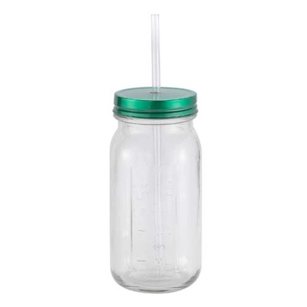 Glass Mason Jar w/Aluminum Lid, 20oz.