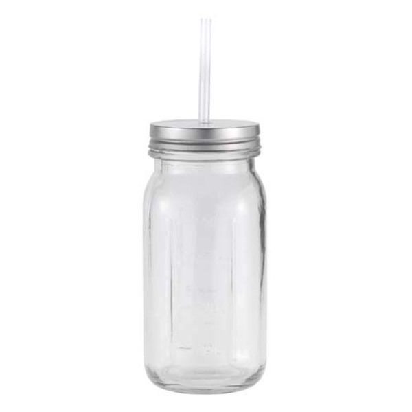 Glass Mason Jar w/Aluminum Lid, 20oz.