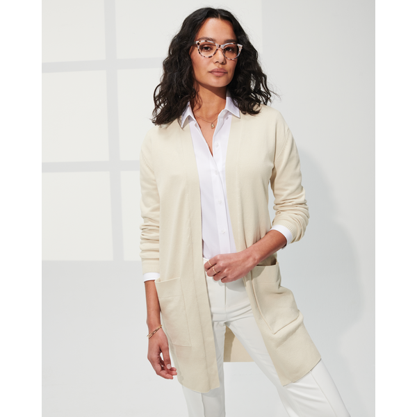 MERCER+METTLE™ Tri-Blend Open Front Ladies' Cardigan Sweater