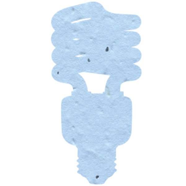 CFL Bulb Seed Paper Shape w/ Bookmark