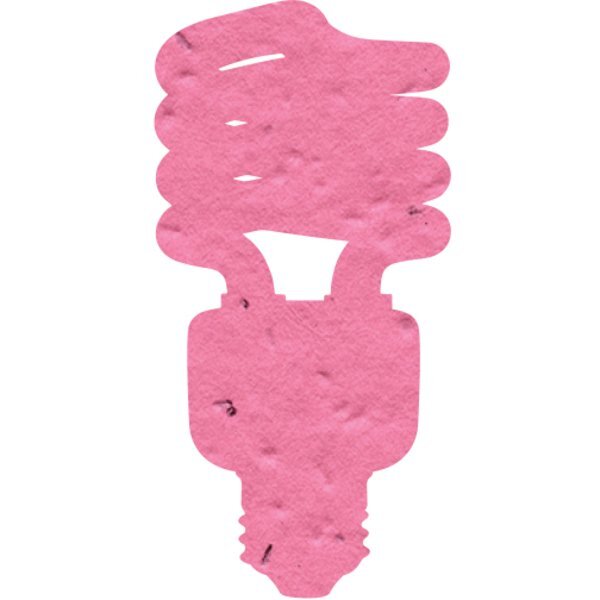 CFL Bulb Seed Paper Shape w/ Bookmark