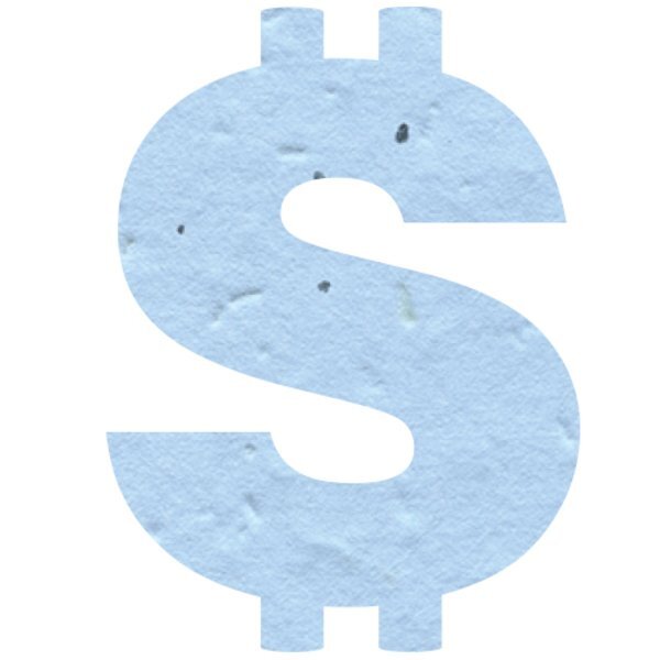 Dollar Sign Seed Paper Shape w/ Bookmark
